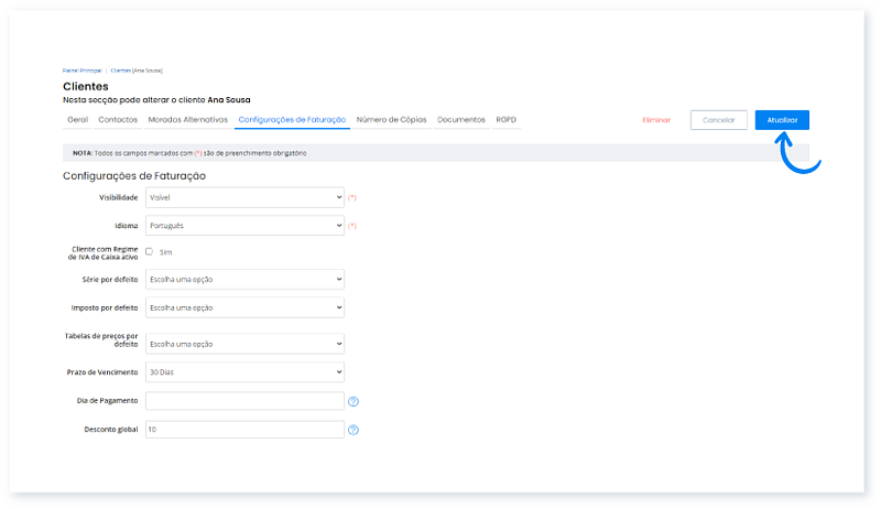 Como aplicar um desconto por defeito a um cliente 4